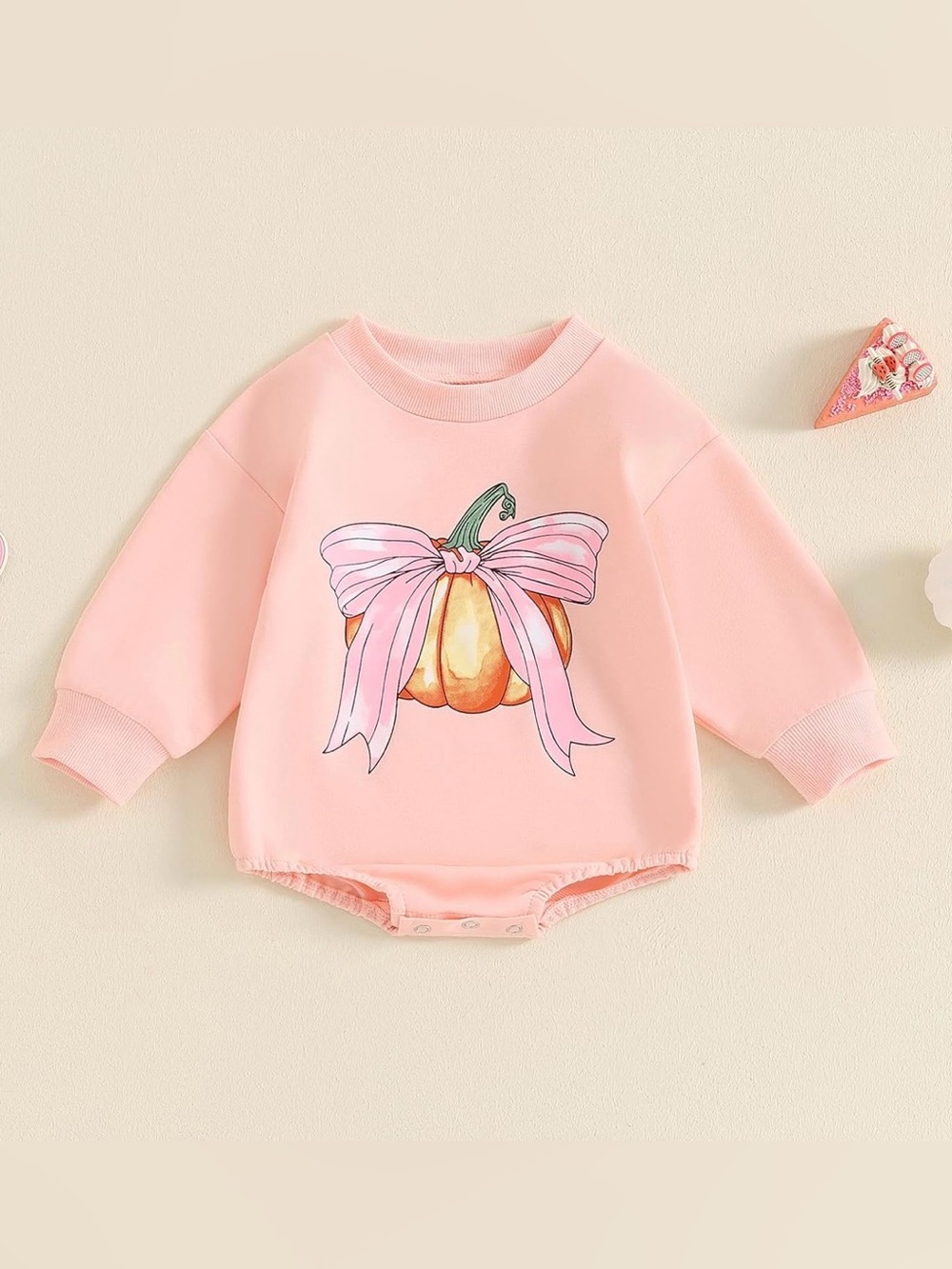 Spearmint Love Baby Girls Pink Pumpkin Bow Bubble